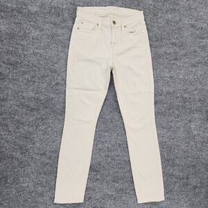 7 For All Mankind Women's Straight Leg Cream Jeans